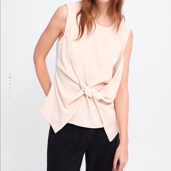 Zara knitted top beige pink medium - Picture 1 of 1